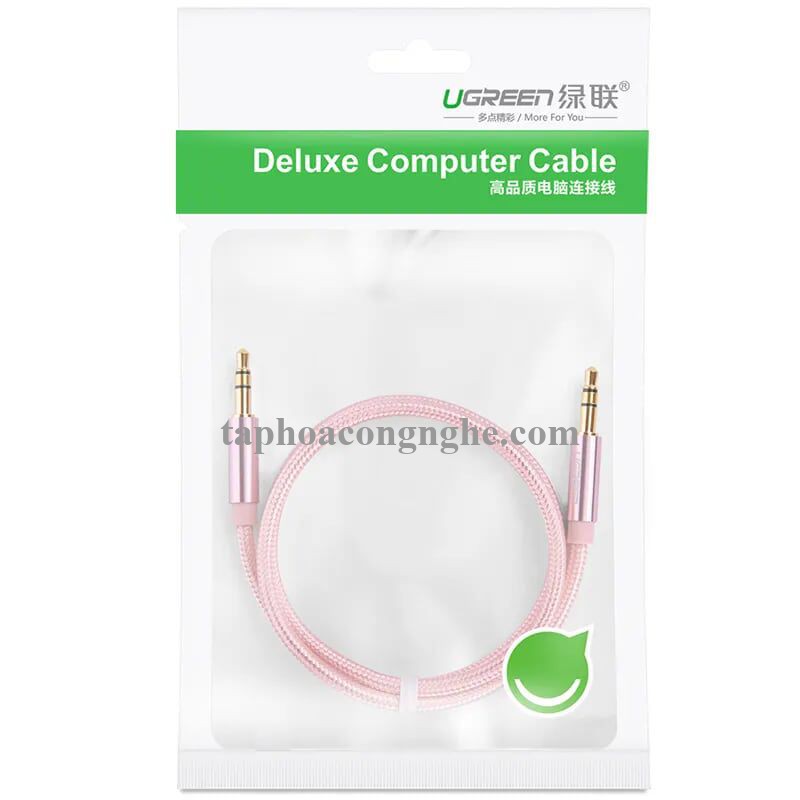 Ugreen 30813 0.5M màu Hồng Cáp âm thanh 2 đầu 3.5mm dương AV112 30030813